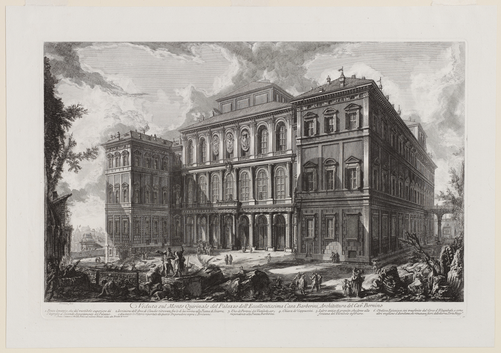 View of the Palace of the Illustrious Barberini Family on the Quirinale ...