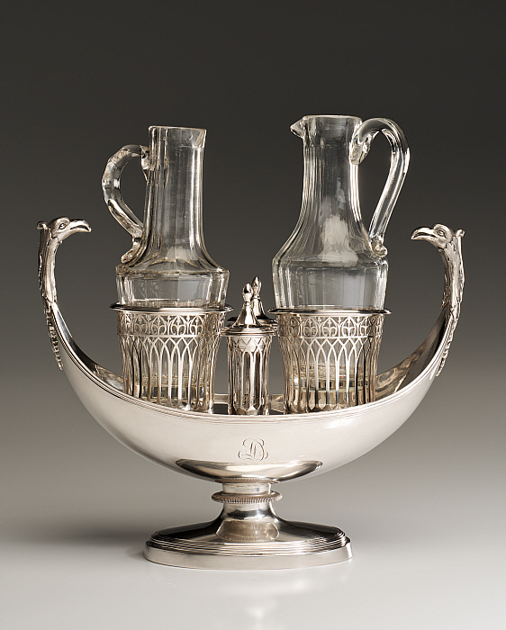 Cruet Stand with Oil and Vinegar Bottles Slider Image 1
