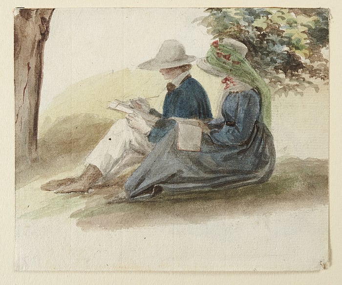 Man and Woman Sketching