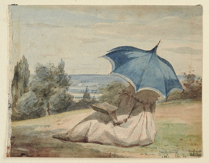 Woman with Parasol Reading