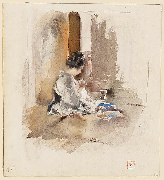 Japanese Girl Sewing