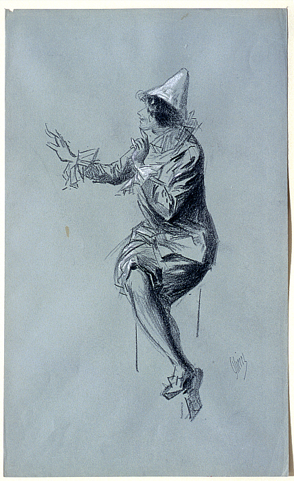 Seated Female Clown Facing Left