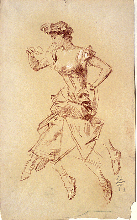 Seated Woman with Champagne Glass, and Studies of Feet
