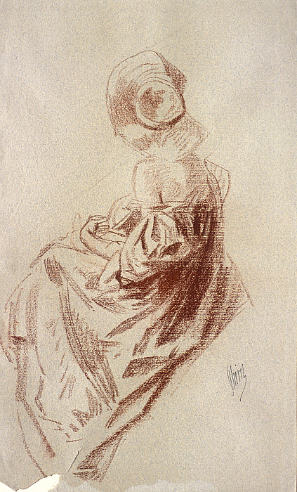 Three-quarter Rear View of Seated Woman