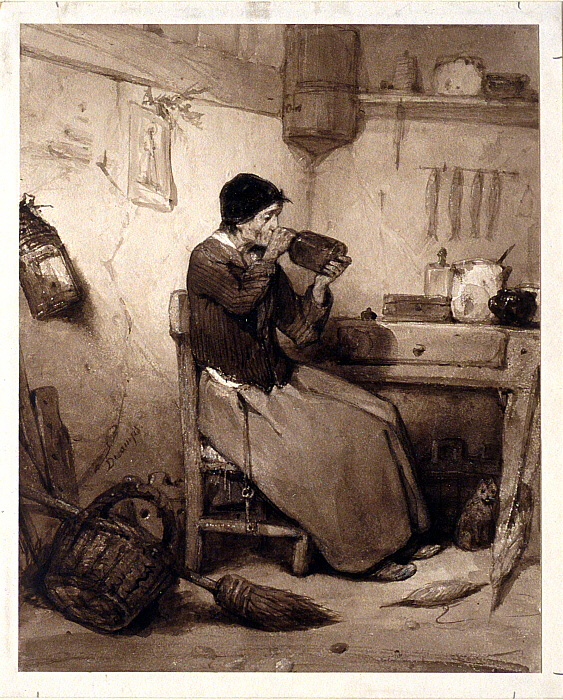 Old Woman Drinking