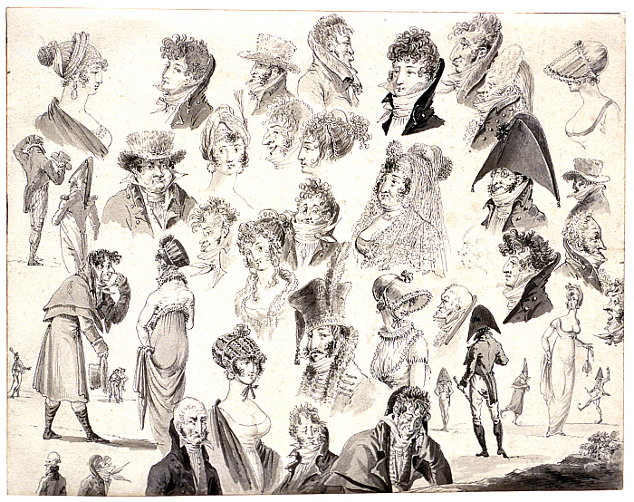 Sheet of Caricatures