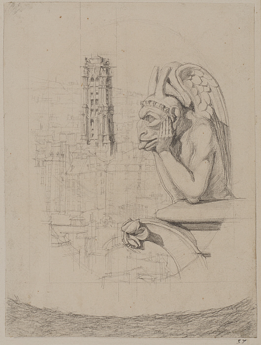 Study for "Le Stryge": The Chimera and the Tower of Saint Jacques
