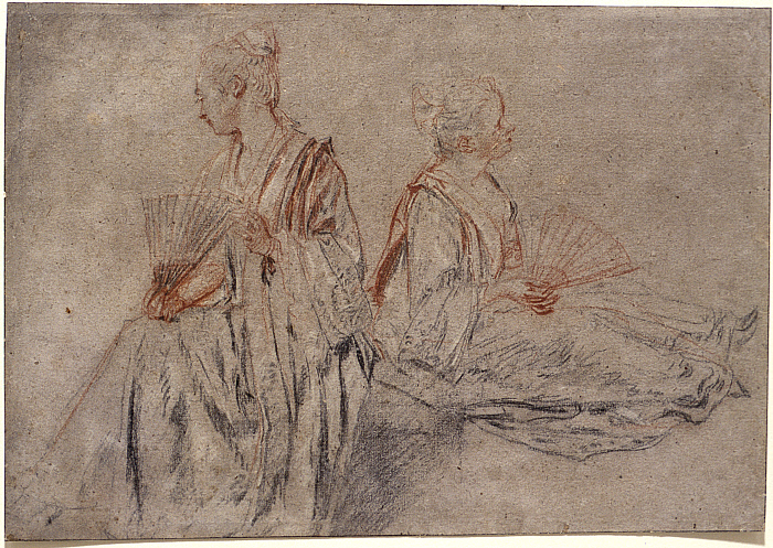 Two Studies of a Woman with a Fan