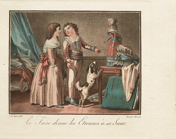 The brother gives gifts to his sister (Le frère donne les étrennes à sa soeur)