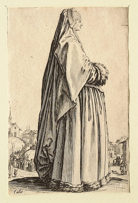 The Lady Wearing a Large Veil and a Dress Trimmed with Furs (La dame coiffée d'un grand voile et à la robe bordée de fourrures)