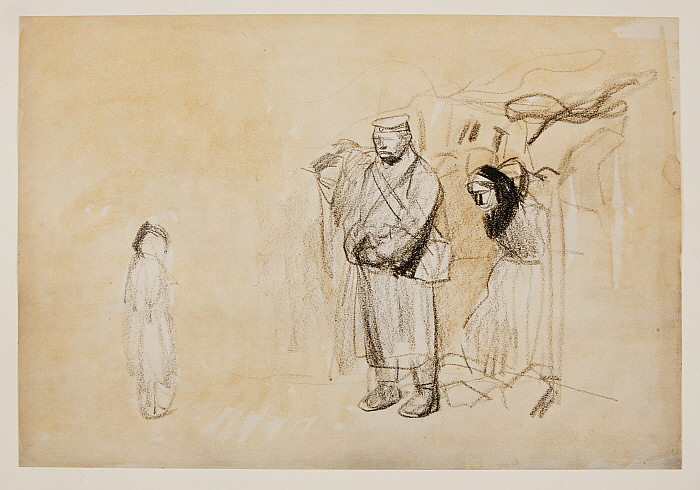 Untitled Drawings of World War I: Soldier Confronting Child