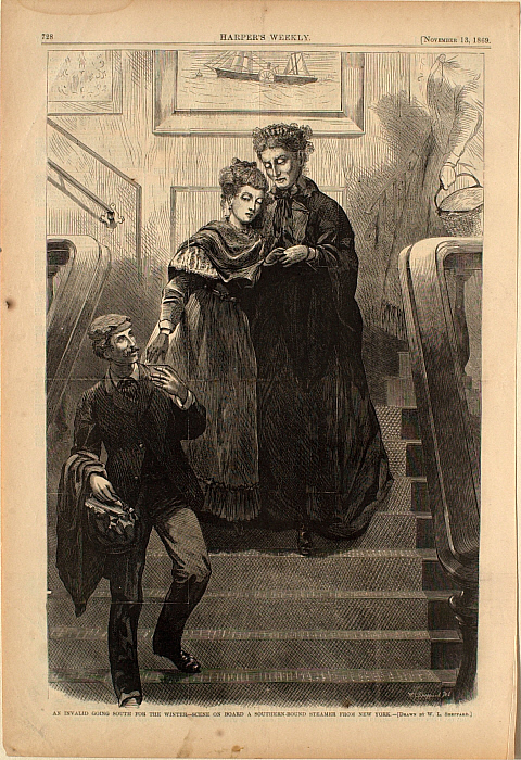 An Invalid Going South for the Winter—Scene on Board a Southern-Bound Steamer from New York