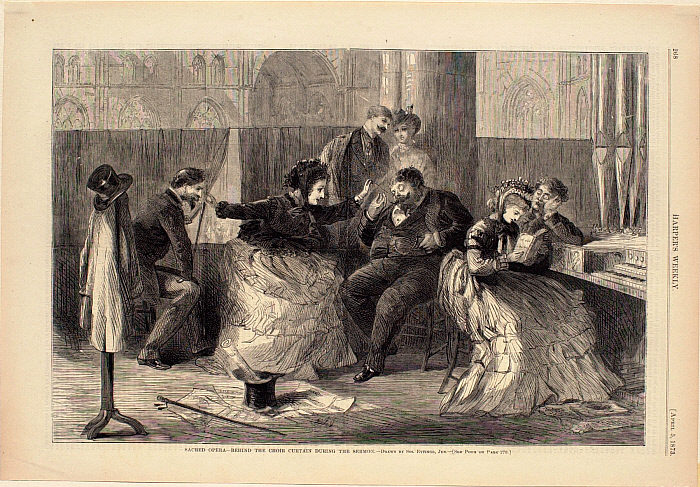 Sacred Opera—Behind the Choir Curtain during the Sermon