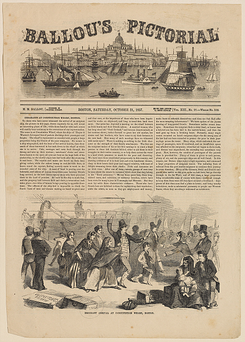 Emigrant Arrival at Constitution Wharf, Boston Slider Image 1