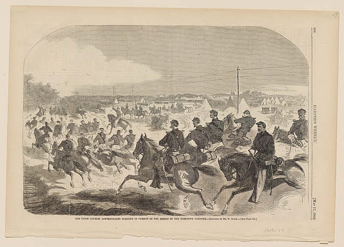 The Union Cavalry and Artillery Starting in Pursuit of the Rebels up the Yorktown Turnpike