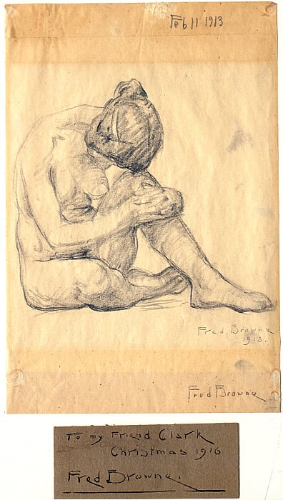 Nude Woman Sitting with Her Head on Her Knee