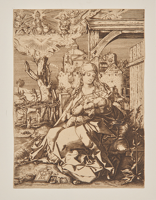 Virgin and Child by the Wooden Post