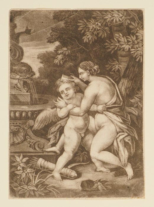 Venus Combing Amor's Hair