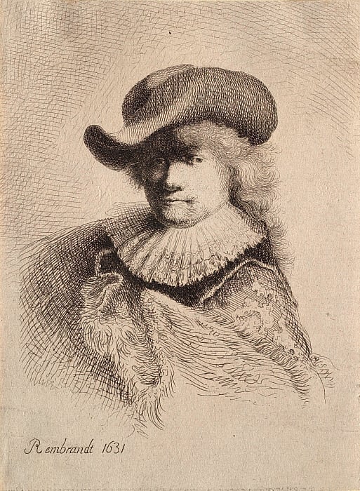 Self Portrait in a Soft Hat and Embroidered Cloak