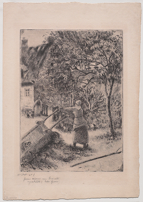 Woman Emptying a Wheelbarrow