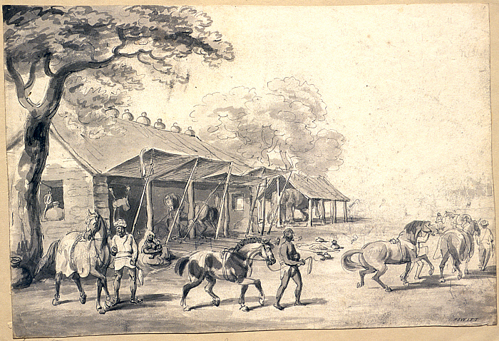 Syces or Grooms Leading out Horses; verso: Cobras and Ibises