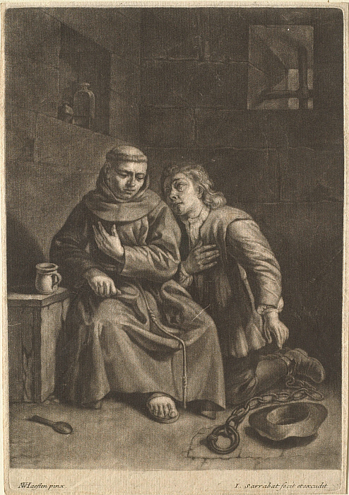 Capuchin Friar Confessing a Male Prisoner