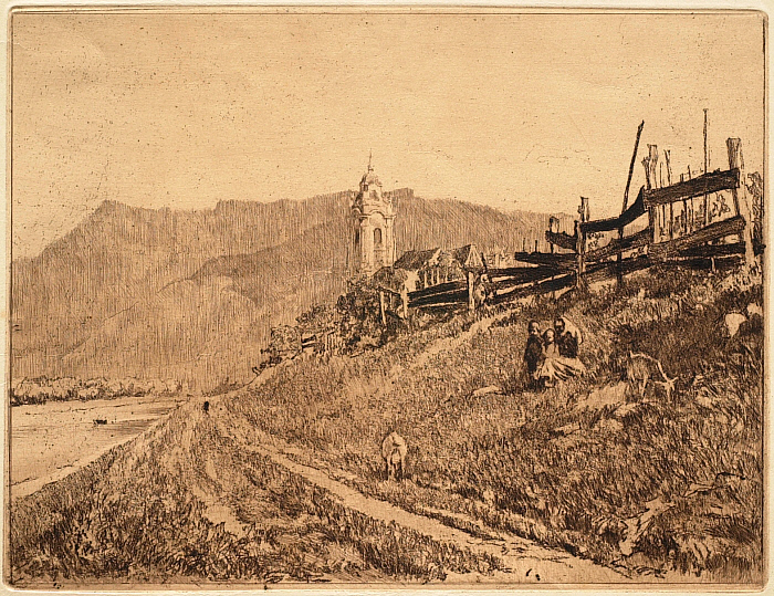 Blick auf die Kirche von Dürnstein