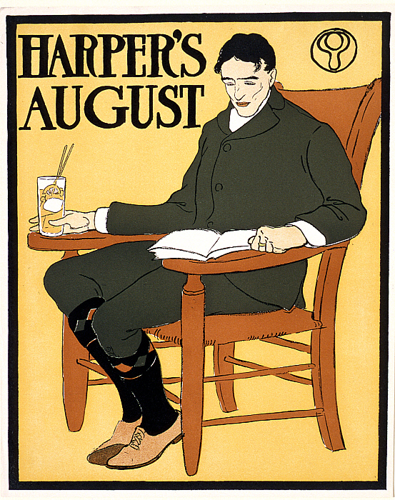 Man Seated in Orange Chair, August Harper's
