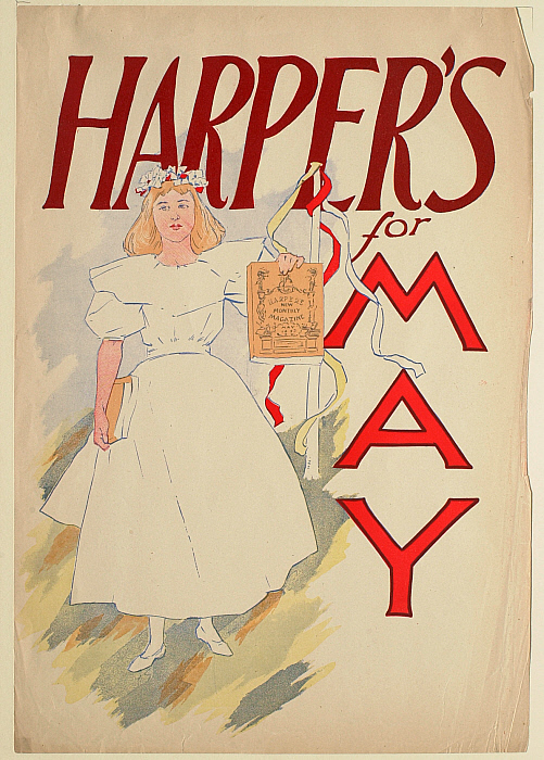 Girl in White with Maypole, May Harper's