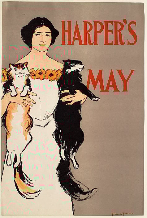 Girl Holding Two Cats, May Harper's