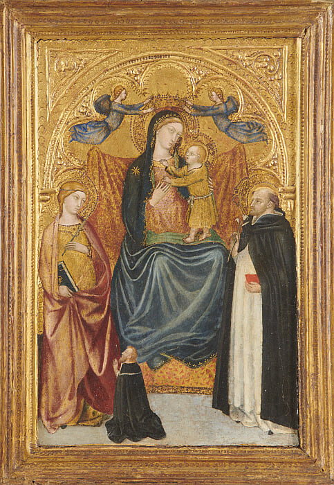 The Virgin and Child with Saint Dominic, Saint Catherine, and Donor Slider Image 1