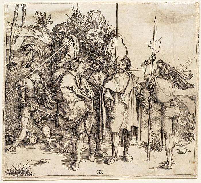 Five Soldiers and a Mounted Turk