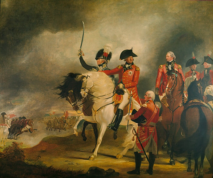 King George III Reviewing the Prince of Wales' Regiment of Light Dragoons, Attended by the Prince of Wales, the Duke of York and Other General Officers