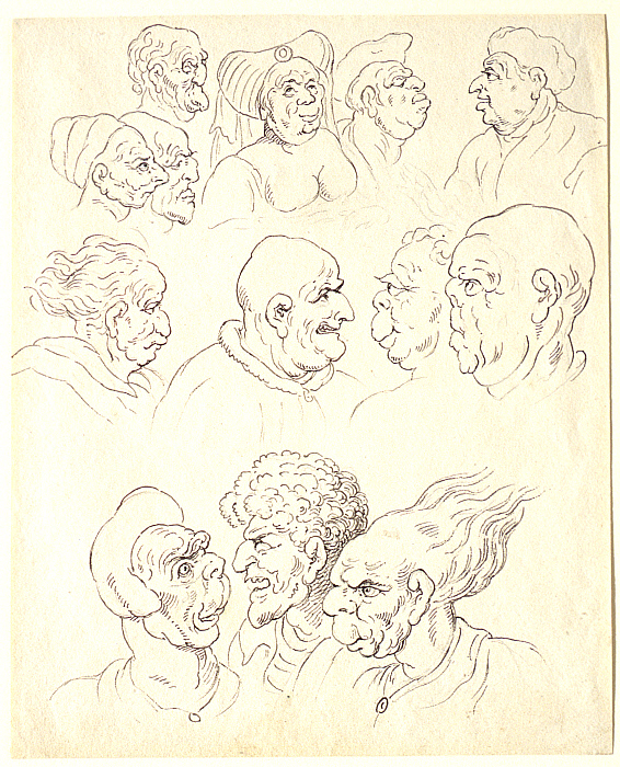 Studies of Grotesque Heads
