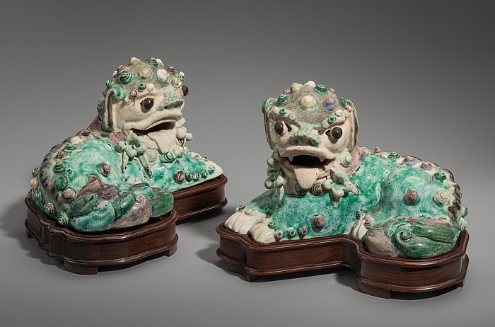 Pair of Fu Lions Passant Slider Image 1