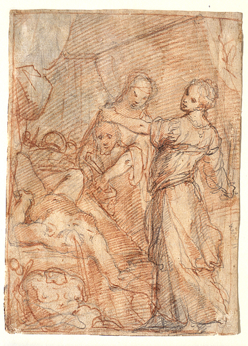 Judith with Head of Holofernes; verso: Fragment of a man's head Slider Image 1