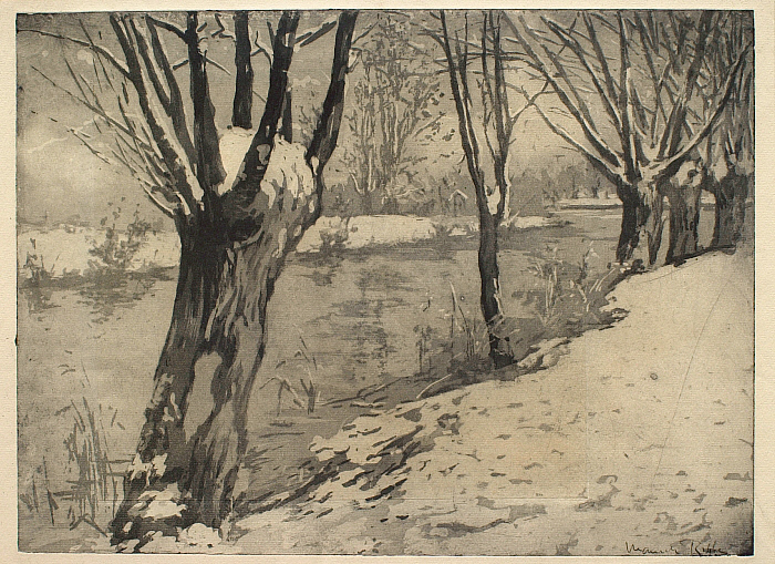 Winter Landscape (verso: Nude Woman)