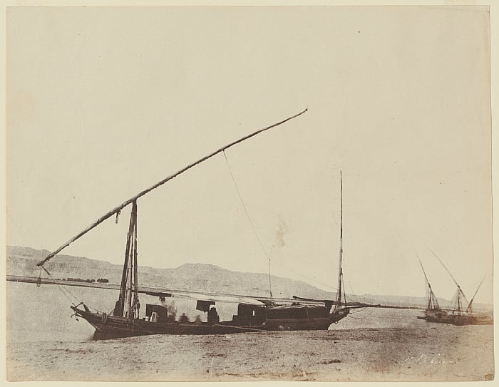 Egyptian Scene with Boat on the Nile