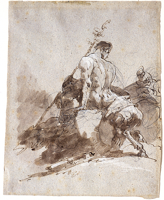 Satyr, Seated on a Rock, Seen from Behind