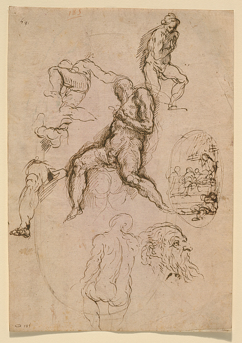 Sheet of Studies for Painting in the Salone del Maggior Consiglio, Ducal Palace, Venice