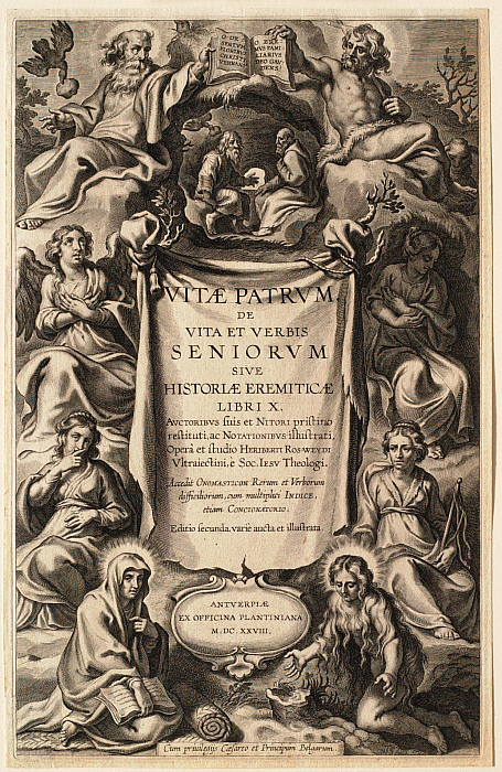 Frontispiece for Rosweydus, Lives of the Fathers, Antwerp