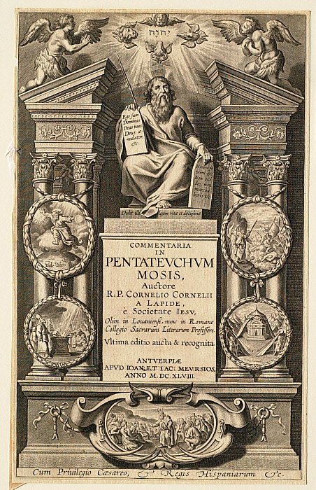 Frontispiece for Cornelio Cornelii a Lapide, Commentary on the Pentateuch of Moses