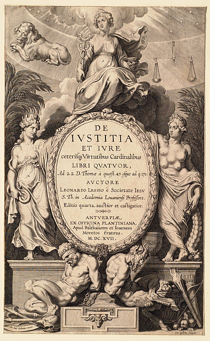 Frontispiece for Lessius, De Iustitia et Iure, 4th ed., Antwerp