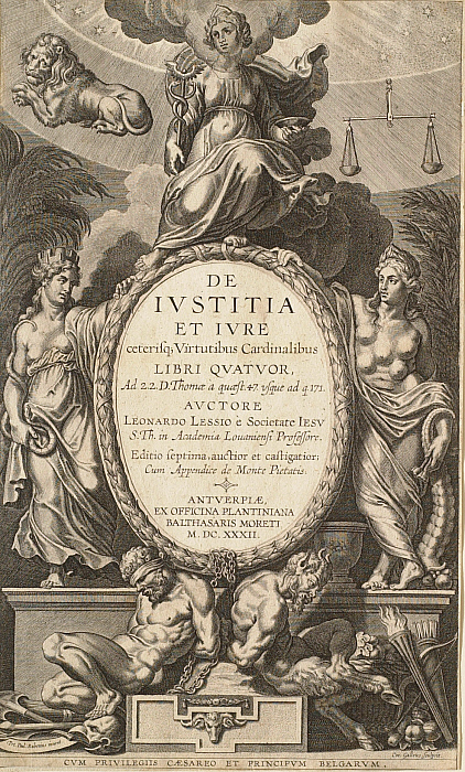 Frontispiece for Lessius, De Iustitia et Iure (7th edition)