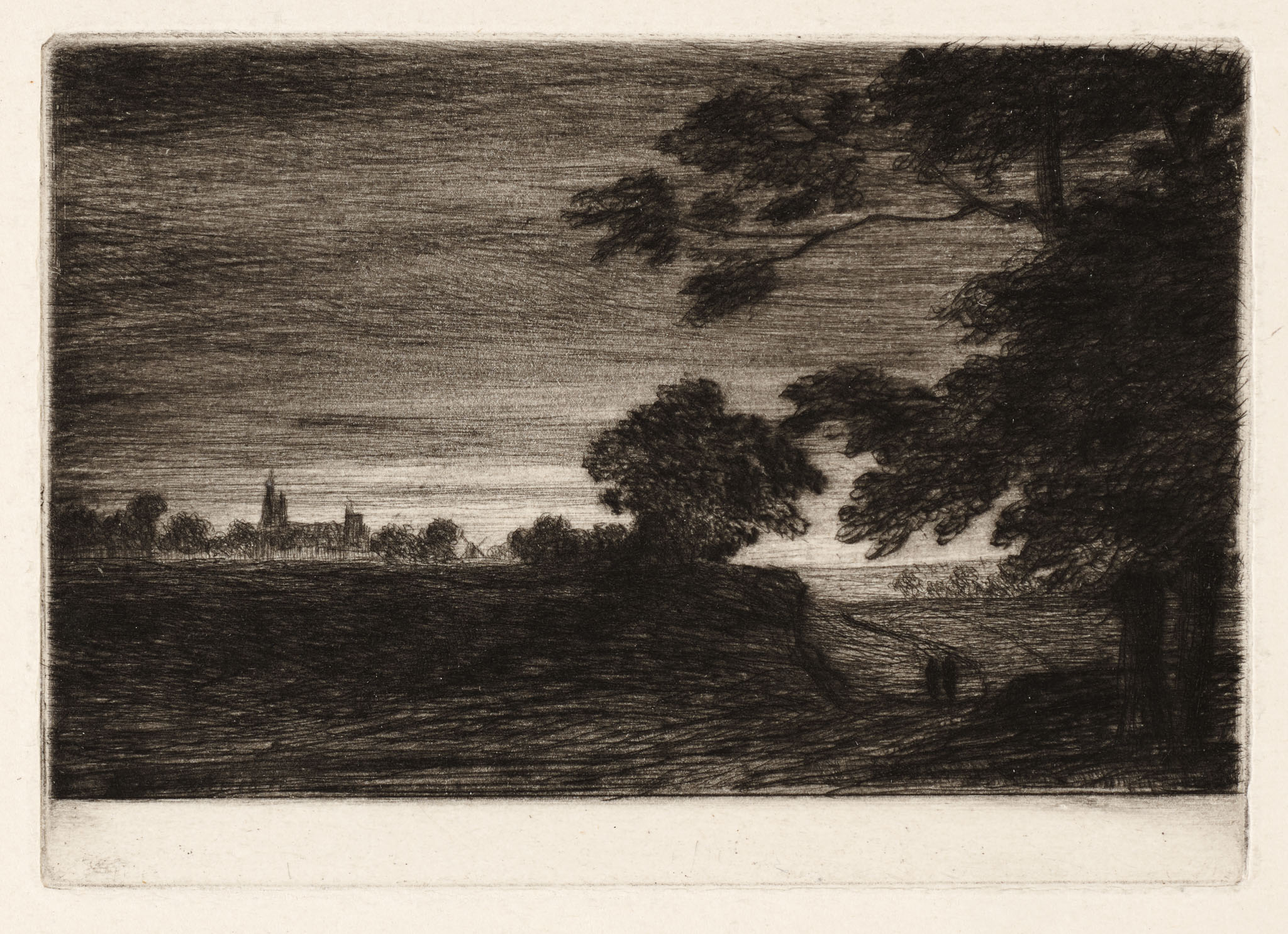 Night Scene with Church Steeple in Distance Slider Image 1