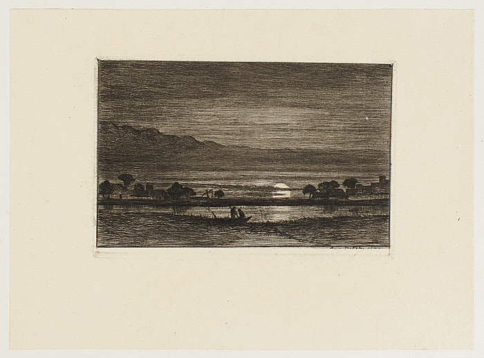 Douze Eaux-Fortes et Pointes Seches, VIII: Night Scene on Marshy Landscape