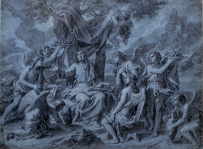 Christ in the Wilderness Served by Angels