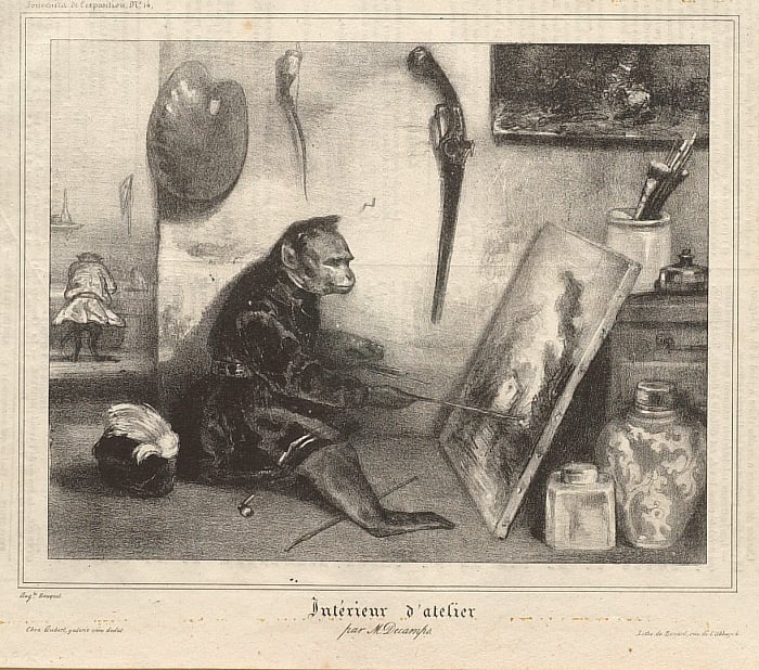 Interior of a Studio (The Monkey Painter)