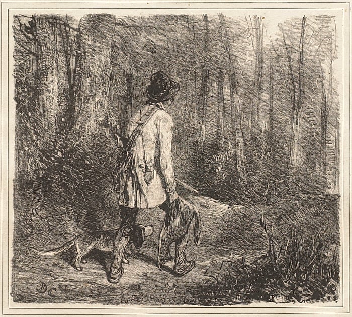 Gamekeeper Returning Home with Dead Fox and Basset Hound (No. 12)
