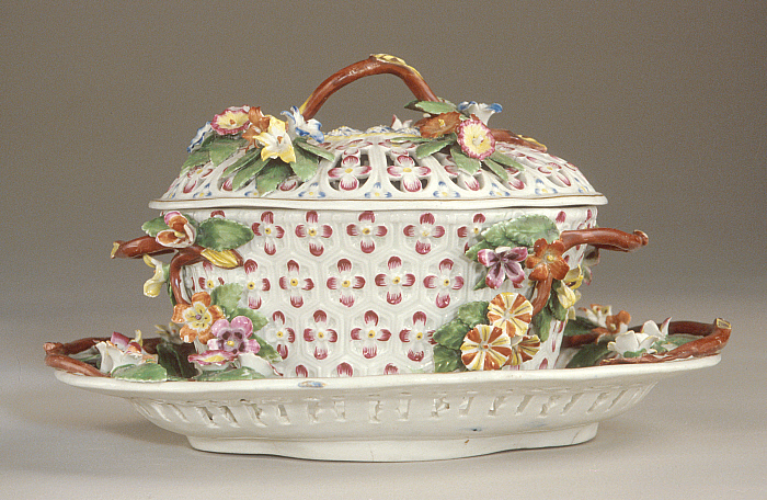 Pair of Chestnut Baskets with Covers and Stands